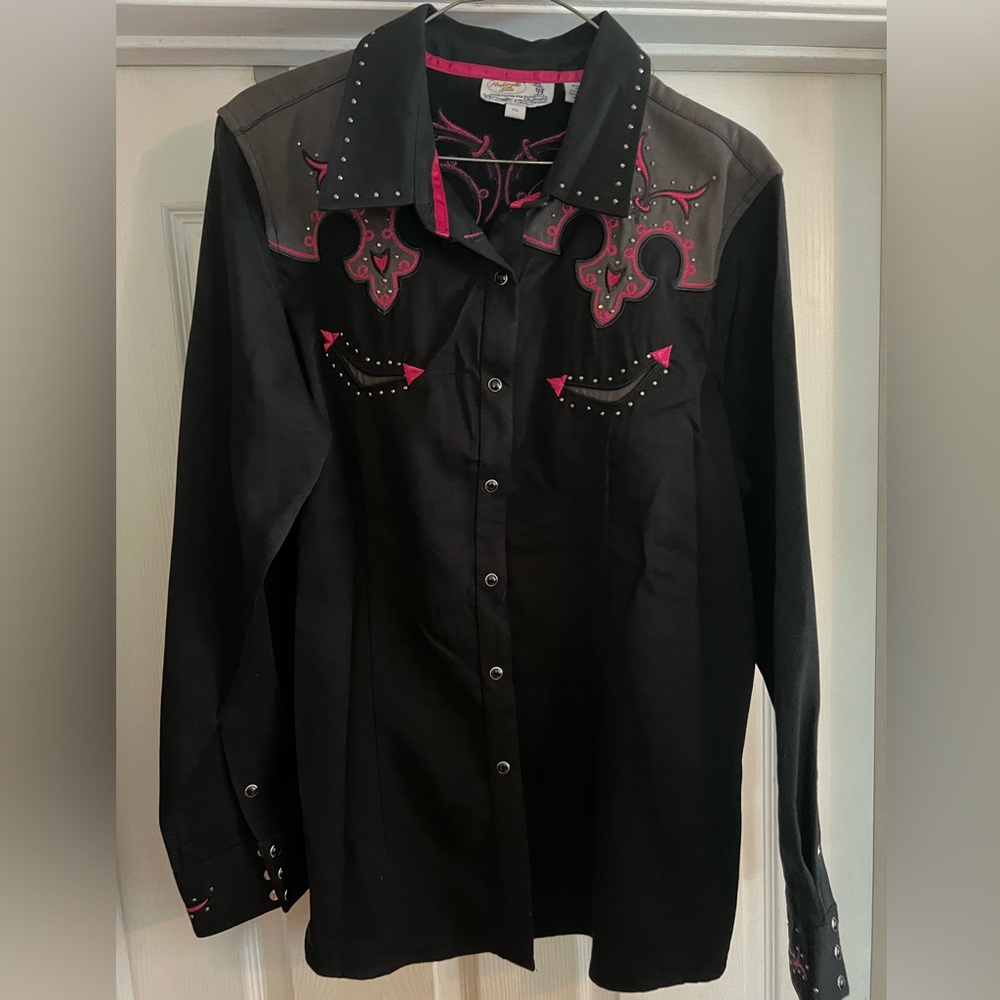 Panhandle Slim Retro Western Wear embroidered snap shirt size: XL